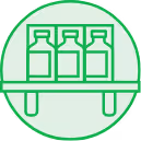 Vial shelf space icon.
