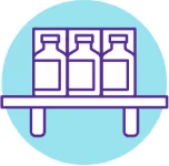 Vial shelf space icon.